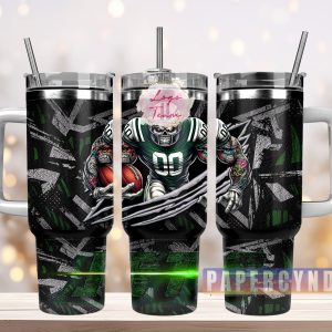 New York Jets Custom Stanley Quencher 40oz Stainless Steel Tumbler With Handle