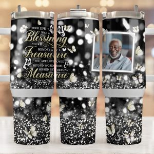 Old Man PortraitCustom Stanley Quencher 40oz Stainless Steel Tumbler With Handle