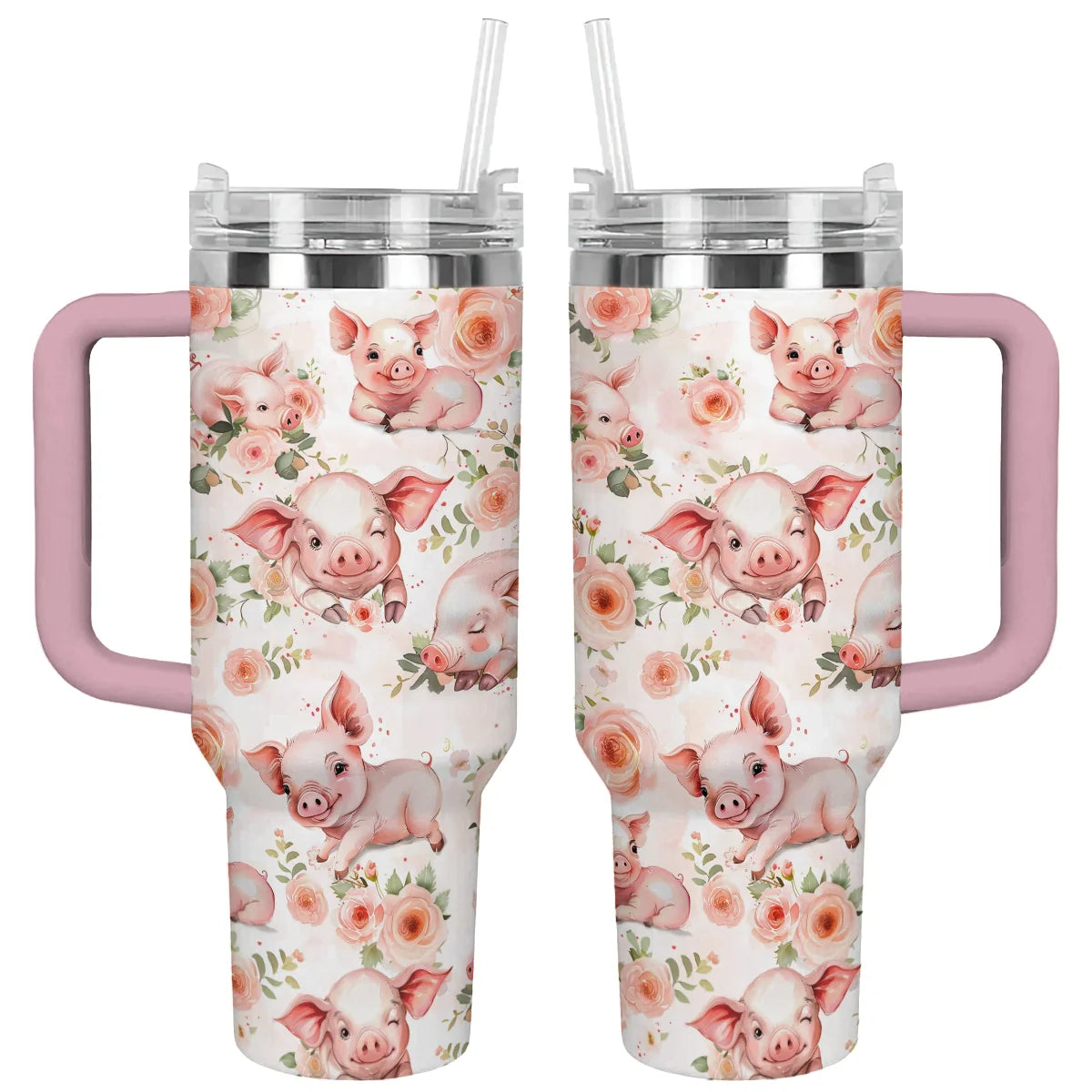 Pigs Custom Stanley Quencher 40oz Stainless Steel Tumbler With Handle
