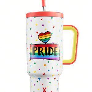 Rainbow Colorful Custom Stanley Quencher 40oz Stainless Steel Tumbler With Handle