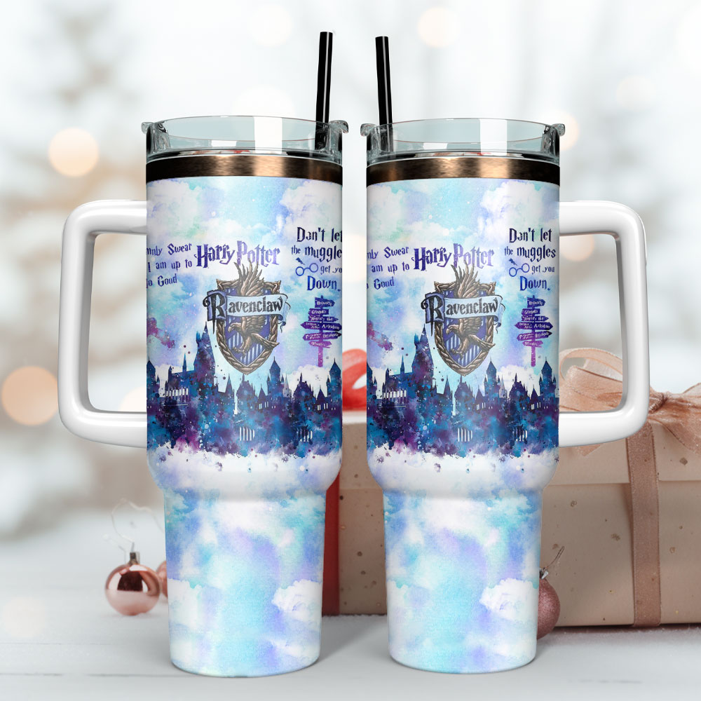 Ravenclaw Harry Potter Custom Stanley Quencher 40oz Stainless Steel Tumbler With Handle
