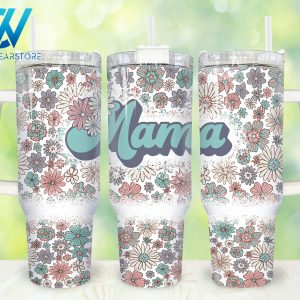 Retro Mama Custom Stanley Quencher 40oz Stainless Steel Tumbler With Handle