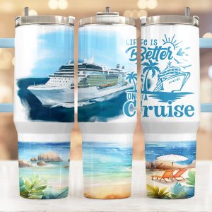 Sea Cruise Custom Stanley Quencher 40oz Stainless Steel Tumbler With Handle