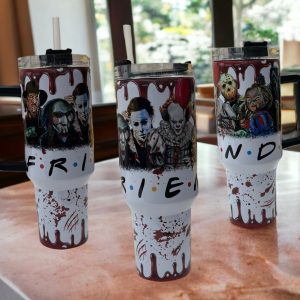 Spooky Friends Custom Stanley Quencher 40oz Stainless Steel Tumbler