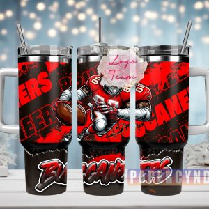 Tampa Bay Buccaneers Custom Stanley Quencher 40oz Stainless Steel Tumbler With Handle