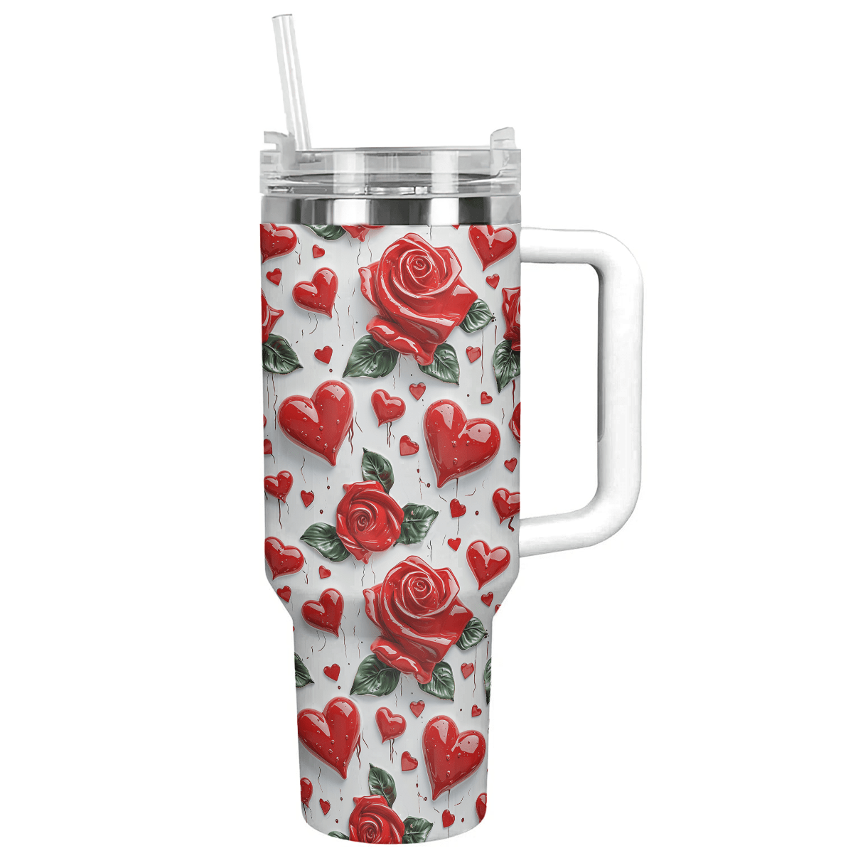 Valentine Custom Stanley Quencher 40oz Stainless Steel Tumbler With Handle