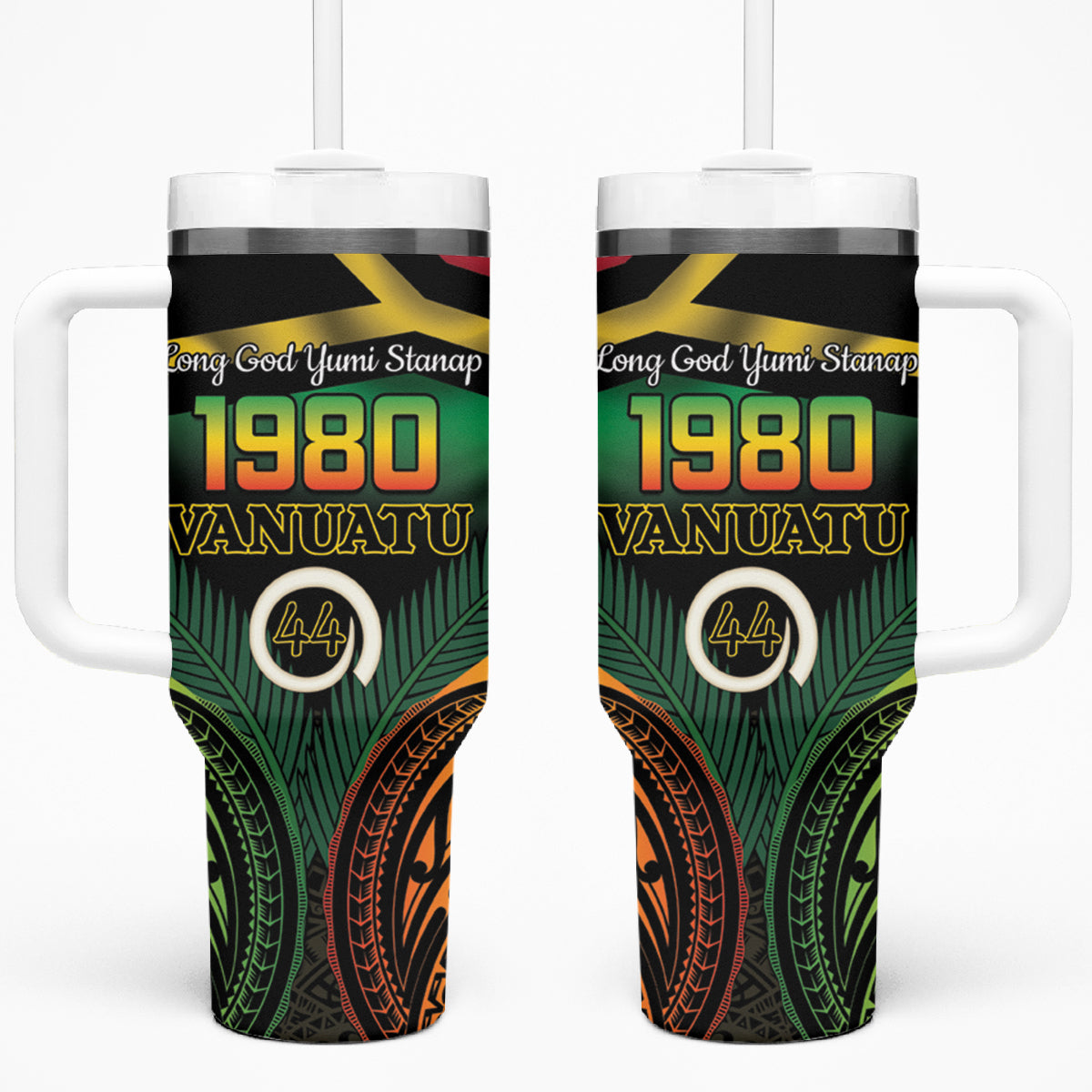 Vanuatu 44th Independence DayCustom Stanley Quencher 40oz Stainless Steel Tumbler