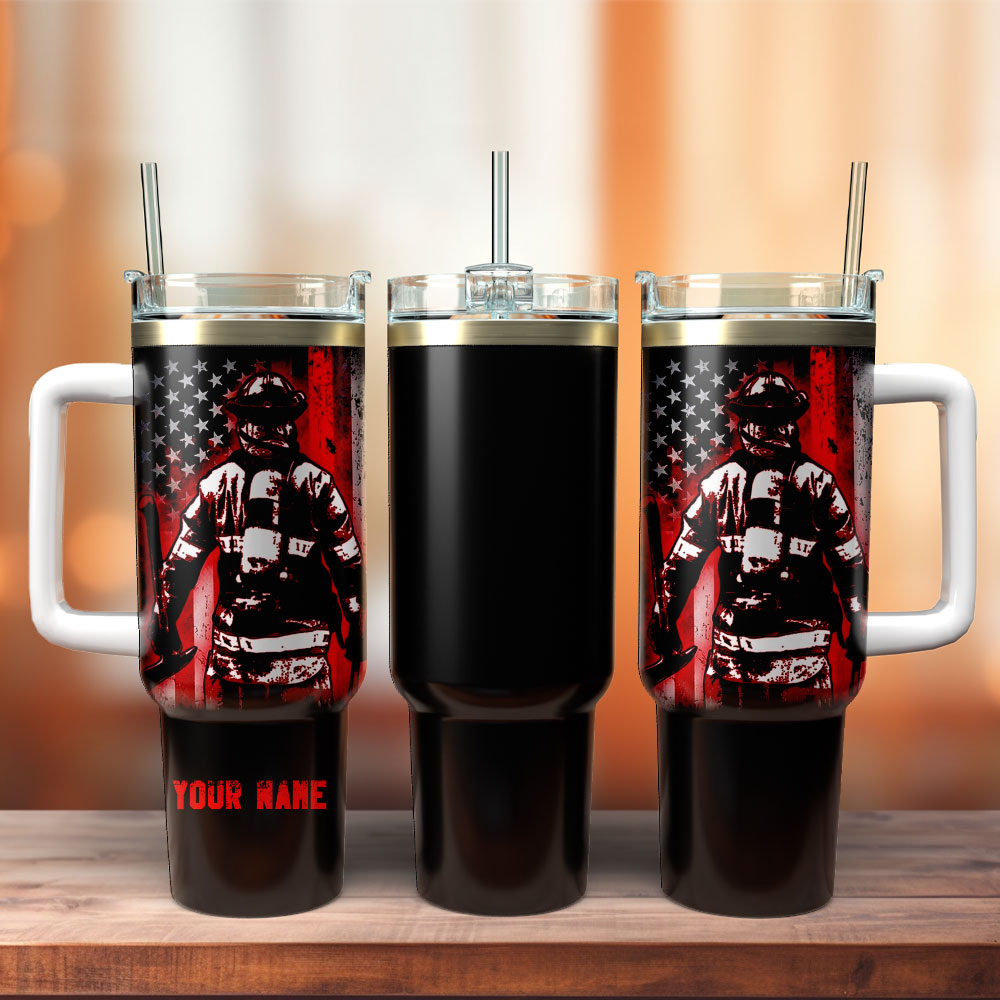 Veteran Patriotic Flag Military USA Army Custom Stanley Quencher 40oz Stainless Steel Tumbler With Handle