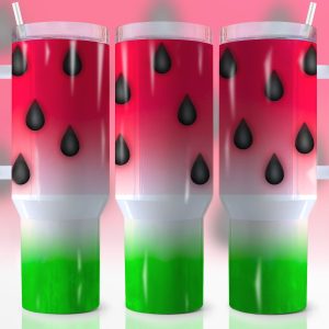 Watermelon Custom Stanley Quencher 40oz Stainless Steel Tumbler With Handle