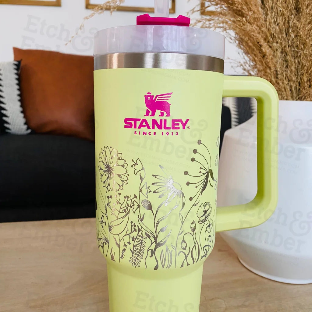 Wildflowers Custom Stanley Quencher 40oz Stainless Steel Tumbler