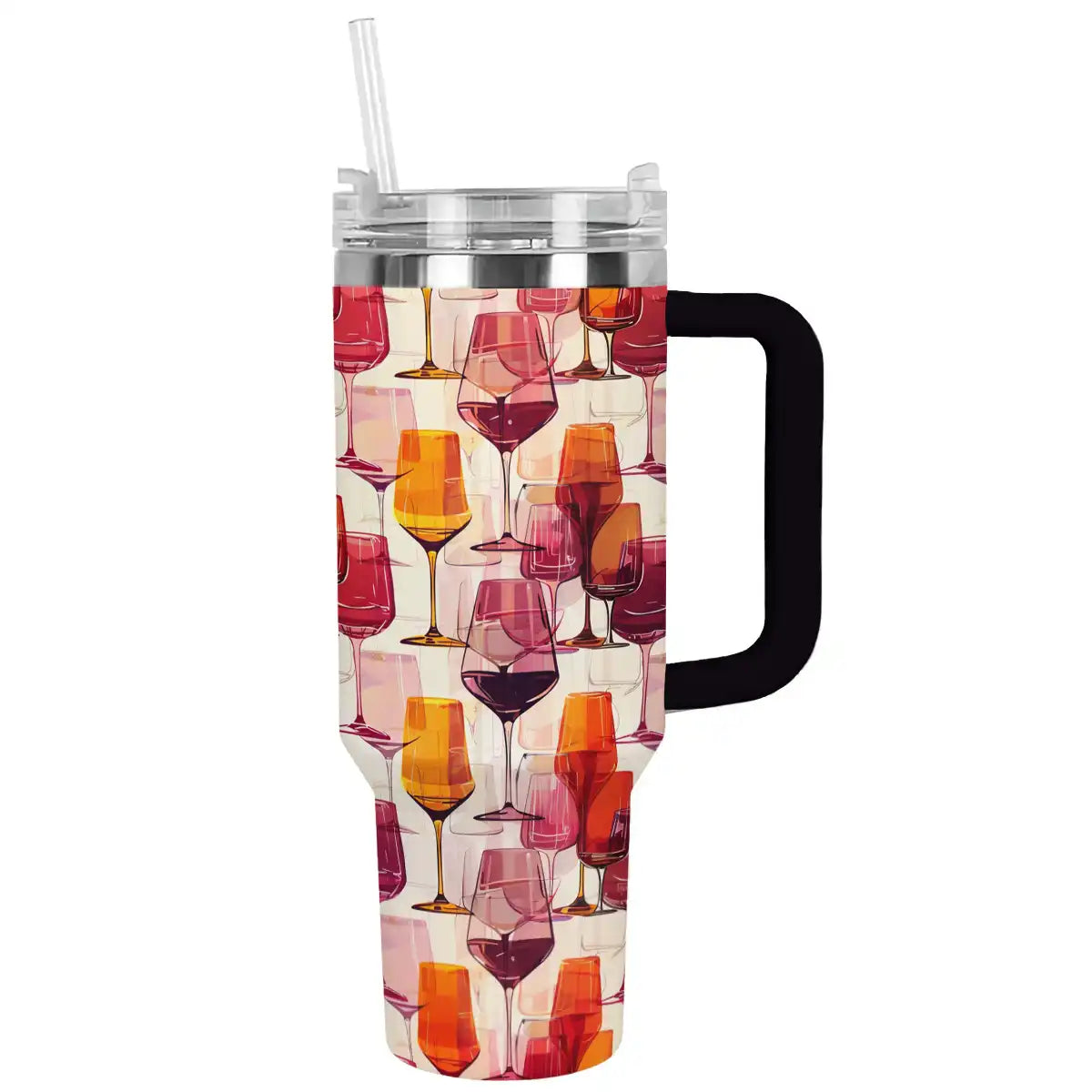 Wine Custom Stanley Quencher 40oz Stainless Steel Tumbler With Handle