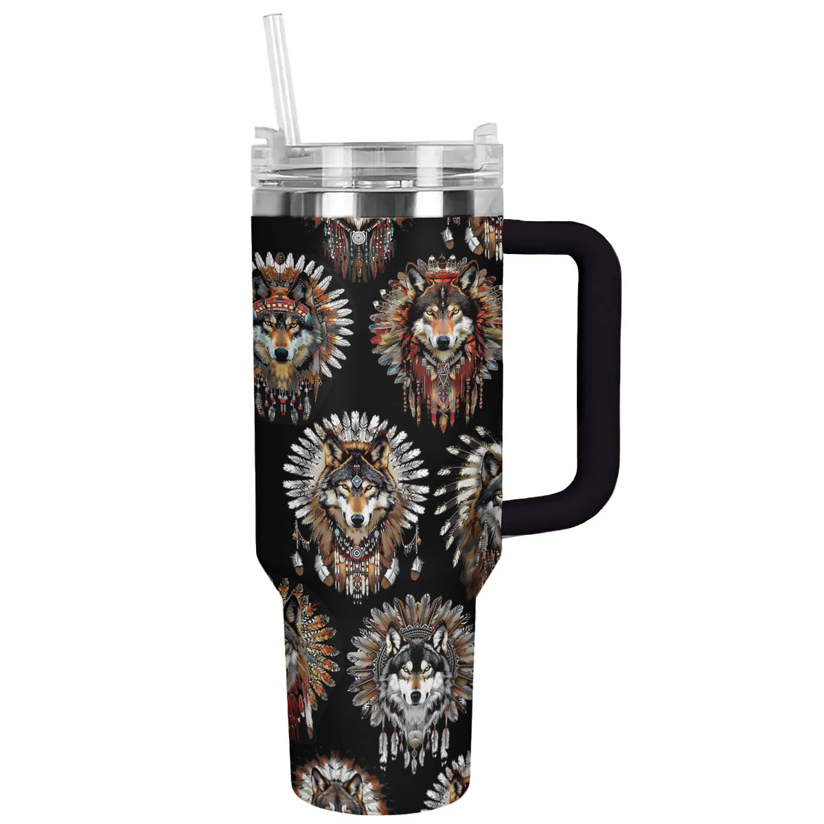 Wolve Custom Stanley Quencher 40oz Stainless Steel Tumbler With Handle