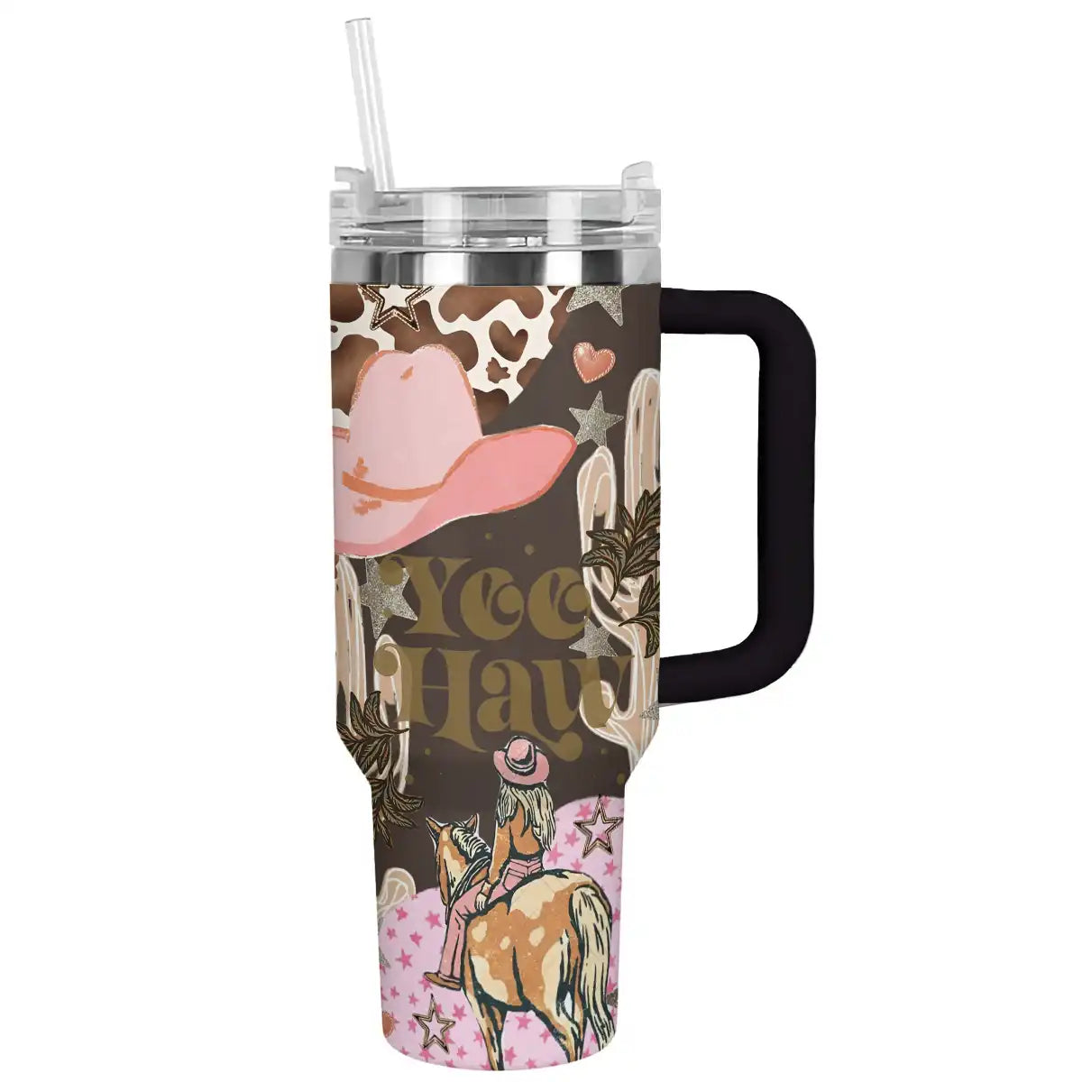 Yee Haw Custom Stanley Quencher 40oz Stainless Steel Tumbler With Handle