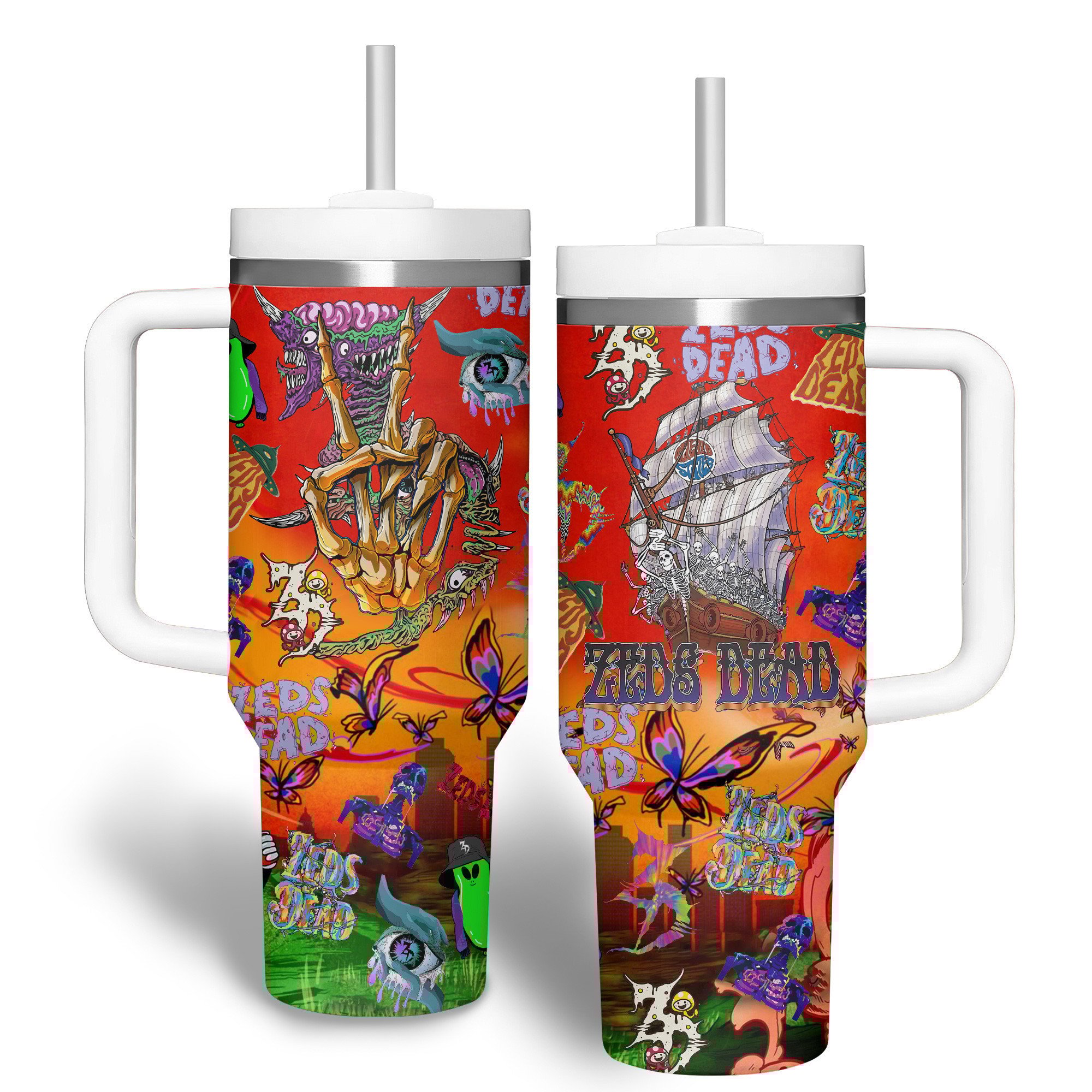 Zeds DeadMusic Custom Stanley Quencher 40oz Stainless Steel Tumbler