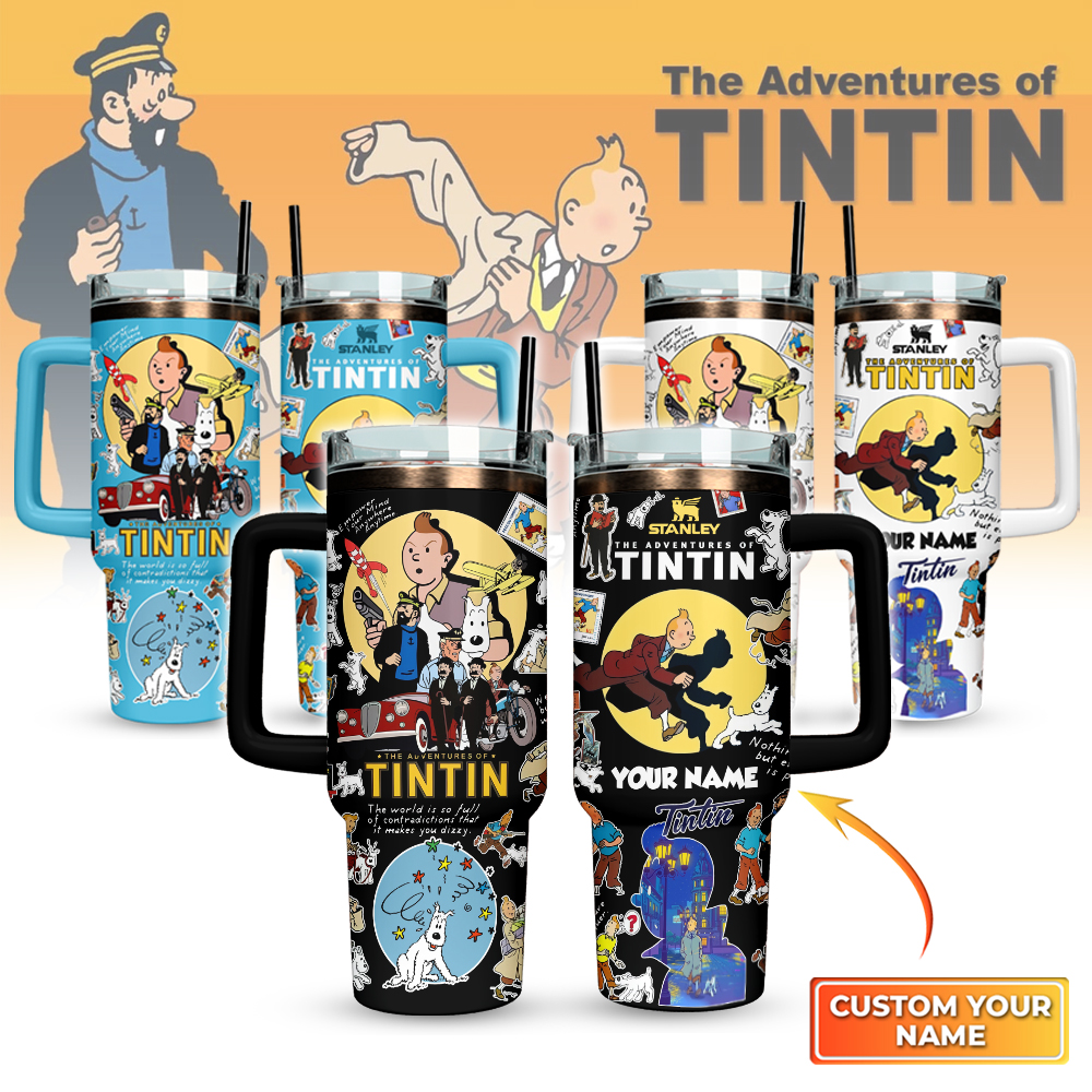 The Adventure Of Tintin Movies Custom Stanley Quencher 40oz Stainless Steel Tumbler With Handle