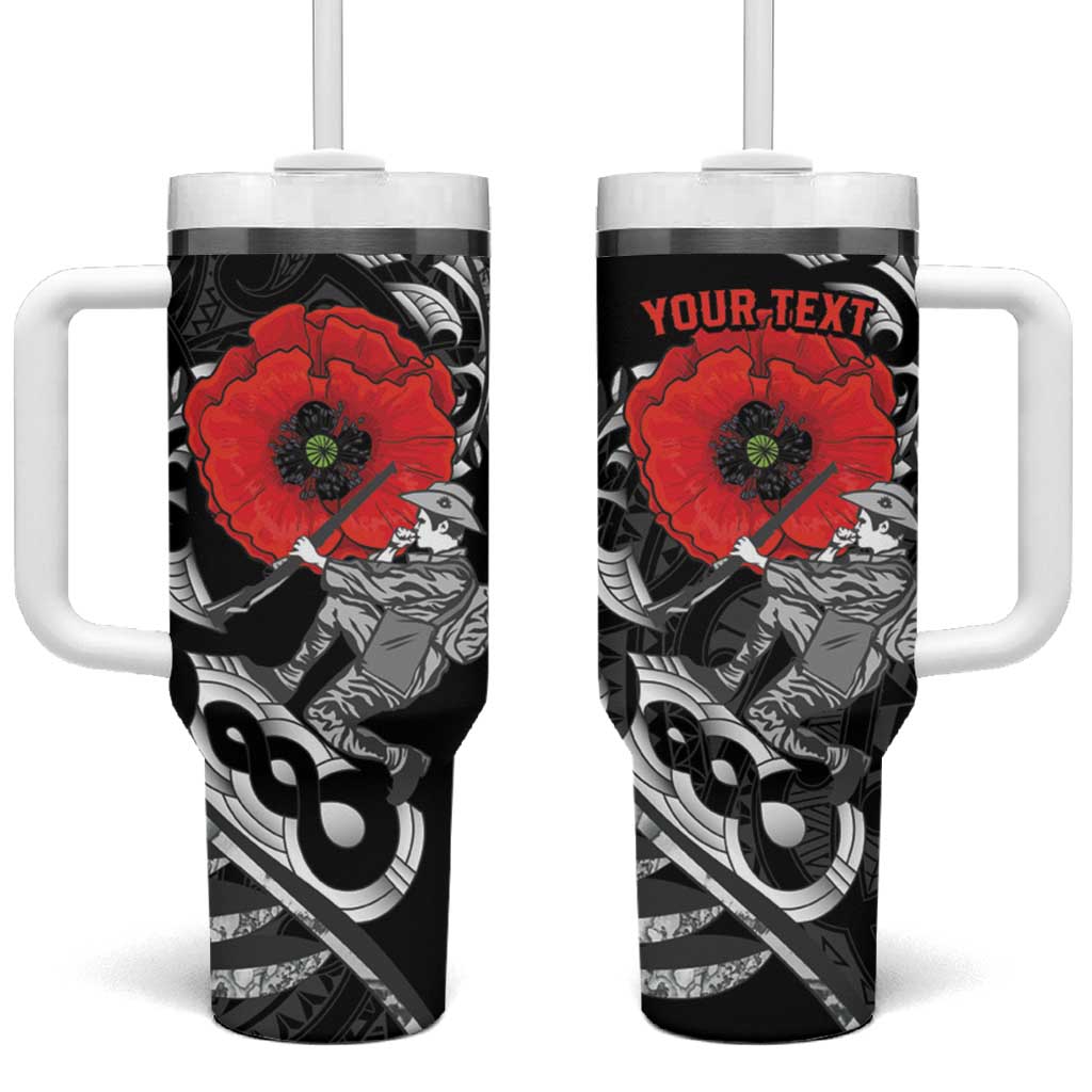 ANZAC Day Aotearoa Silver Fern Maori Custom Stanley Quencher 40oz Stainless Steel Tumbler With Handle
