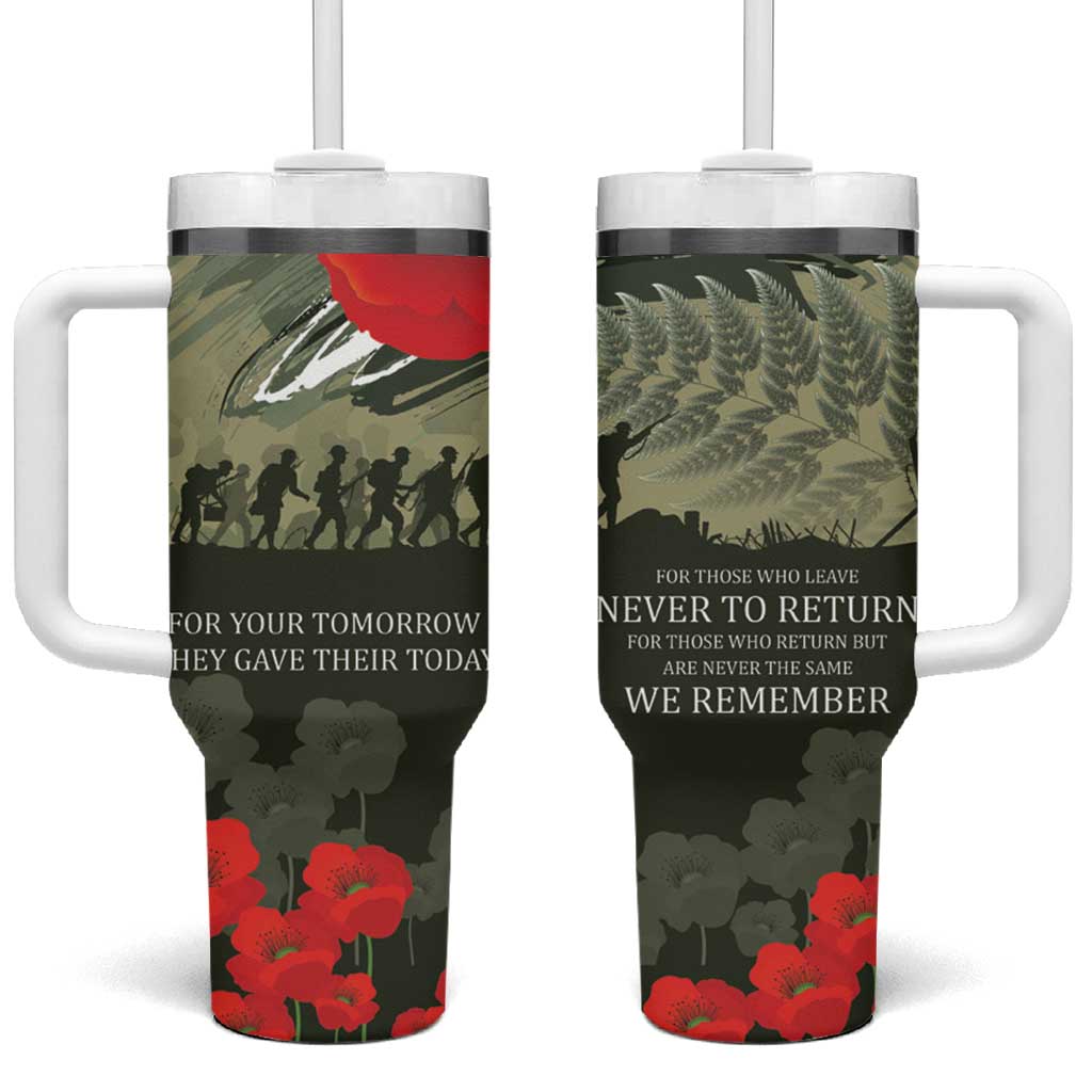 ANZAC Day We Remember Custom Stanley Quencher 40oz Stainless Steel Tumbler With Handle
