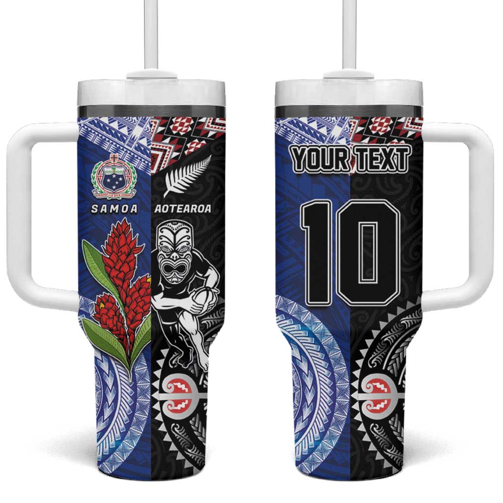  Aotearoa and Samoa Rugby Custom Stanley Quencher 40oz Stainless Steel Tumbler With Handle