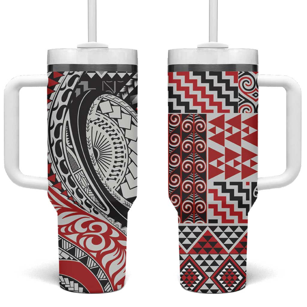 Aotearoa Maori Rugby Tribal Tattoo Custom Stanley Quencher 40oz Stainless Steel Tumbler With Handle