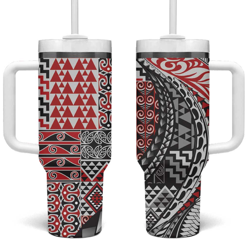 Aotearoa Maori Tribal Tattoo Custom Stanley Quencher 40oz Stainless Steel Tumbler With Handle