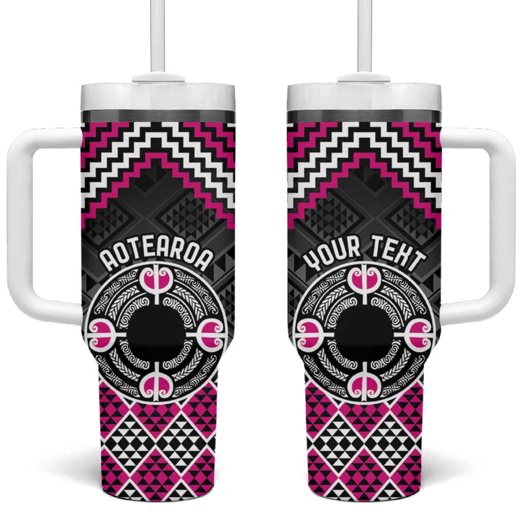 Aotearoa Niho Taniwha Motif Custom Stanley Quencher 40oz Stainless Steel Tumbler With Handle