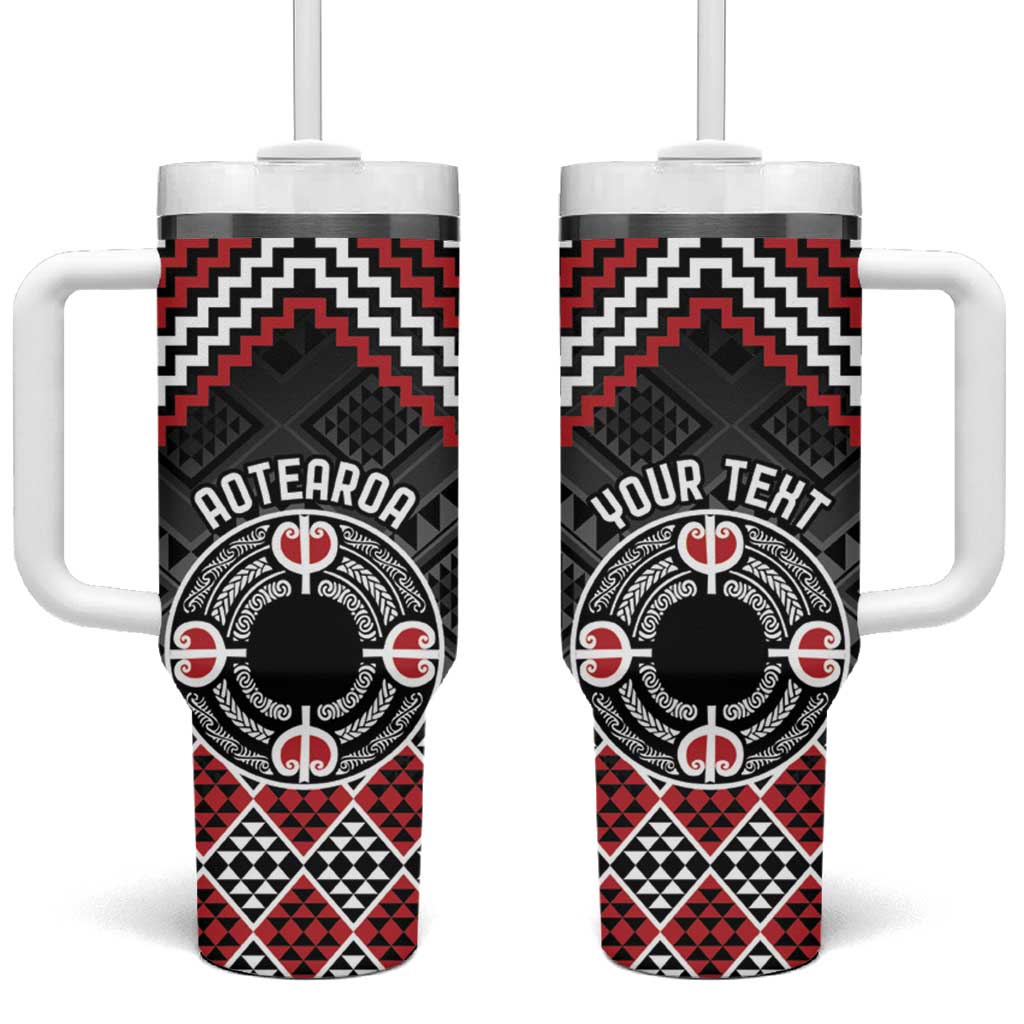 Aotearoa Niho Taniwha Motif Custom Stanley Quencher 40oz Stainless Steel Tumbler With Handle