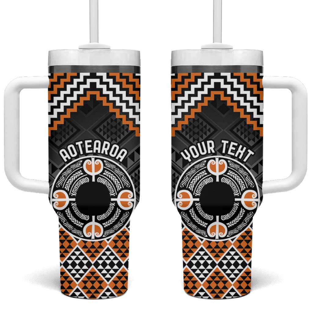 Aotearoa Niho Taniwha Motif Custom Stanley Quencher 40oz Stainless Steel Tumbler With Handle