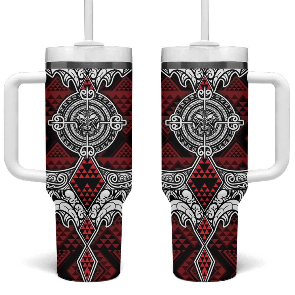 Aotearoa Taniko Motif Custom Stanley Quencher 40oz Stainless Steel Tumbler With Handle