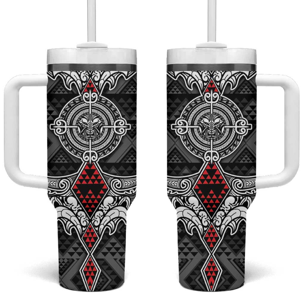 Aotearoa Taniko Motif Custom Stanley Quencher 40oz Stainless Steel Tumbler With Handle