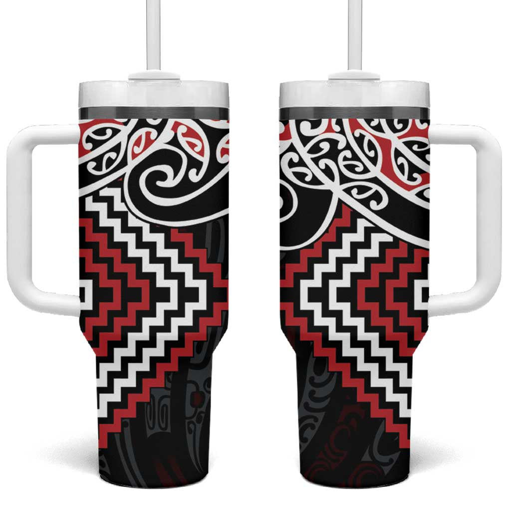 Aotearoa Tukutuku Manawa Tapu Custom Stanley Quencher 40oz Stainless Steel Tumbler With Handle