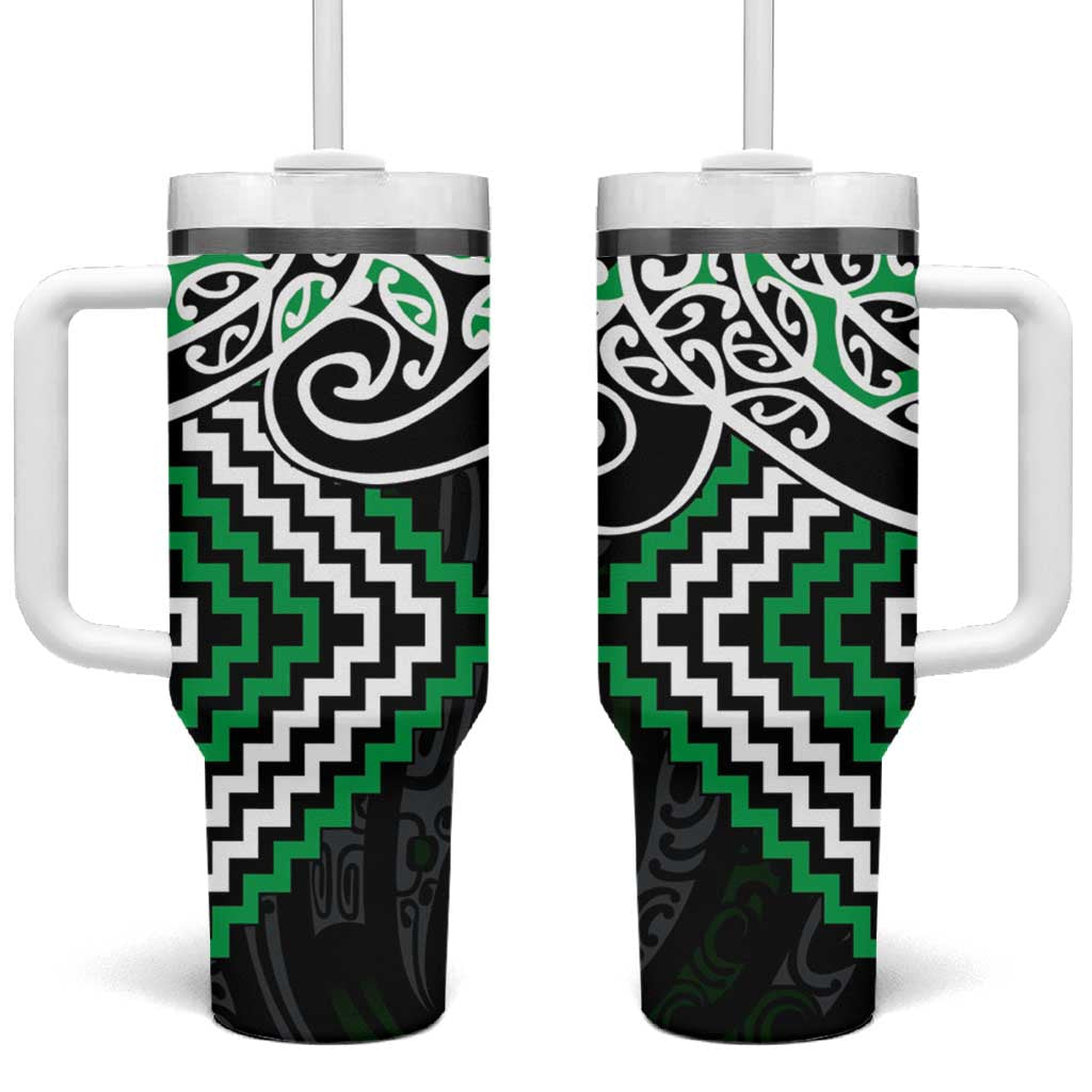 Aotearoa Tukutuku Manawa Tapu Custom Stanley Quencher 40oz Stainless Steel Tumbler With Handle