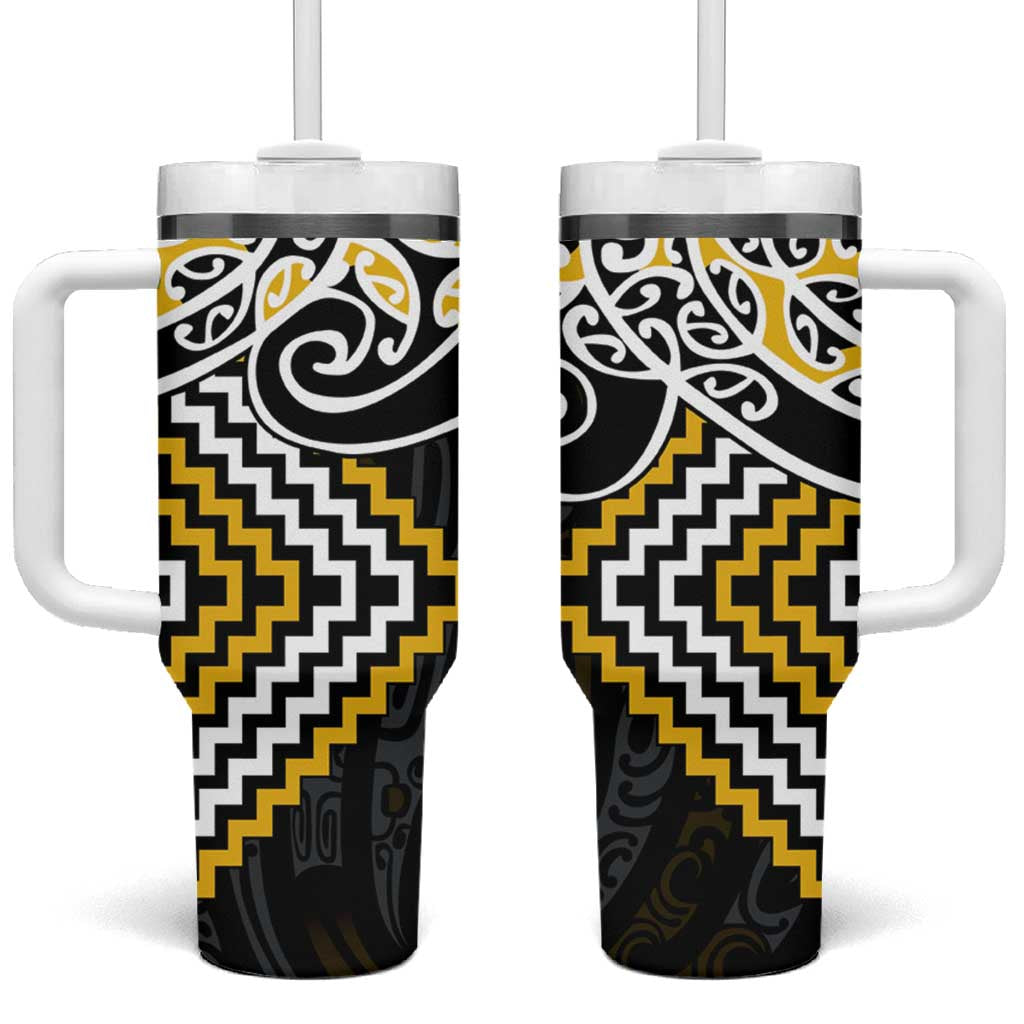 Aotearoa Tukutuku Manawa Tapu Custom Stanley Quencher 40oz Stainless Steel Tumbler With Handle