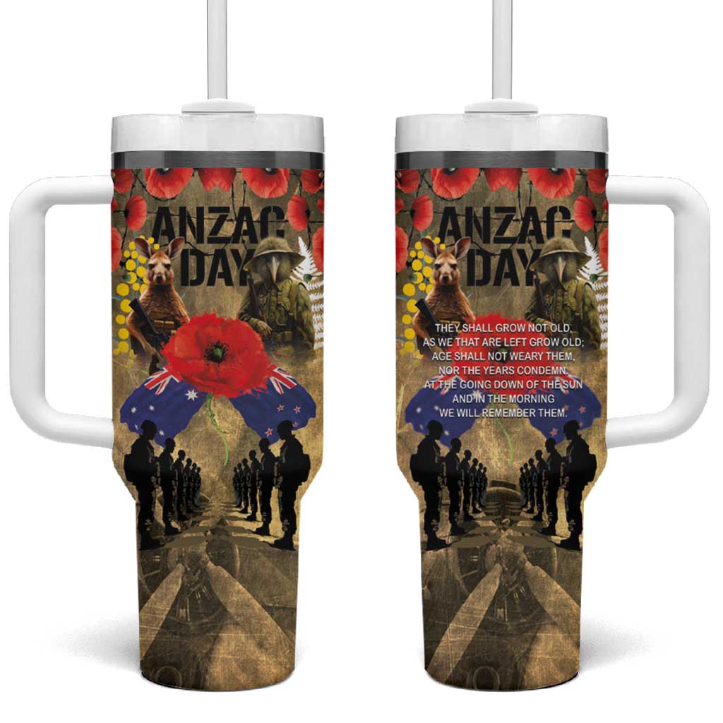 Australia and New Zealand ANZAC Day Custom Stanley Quencher 40oz Stainless Steel Tumbler With Handle