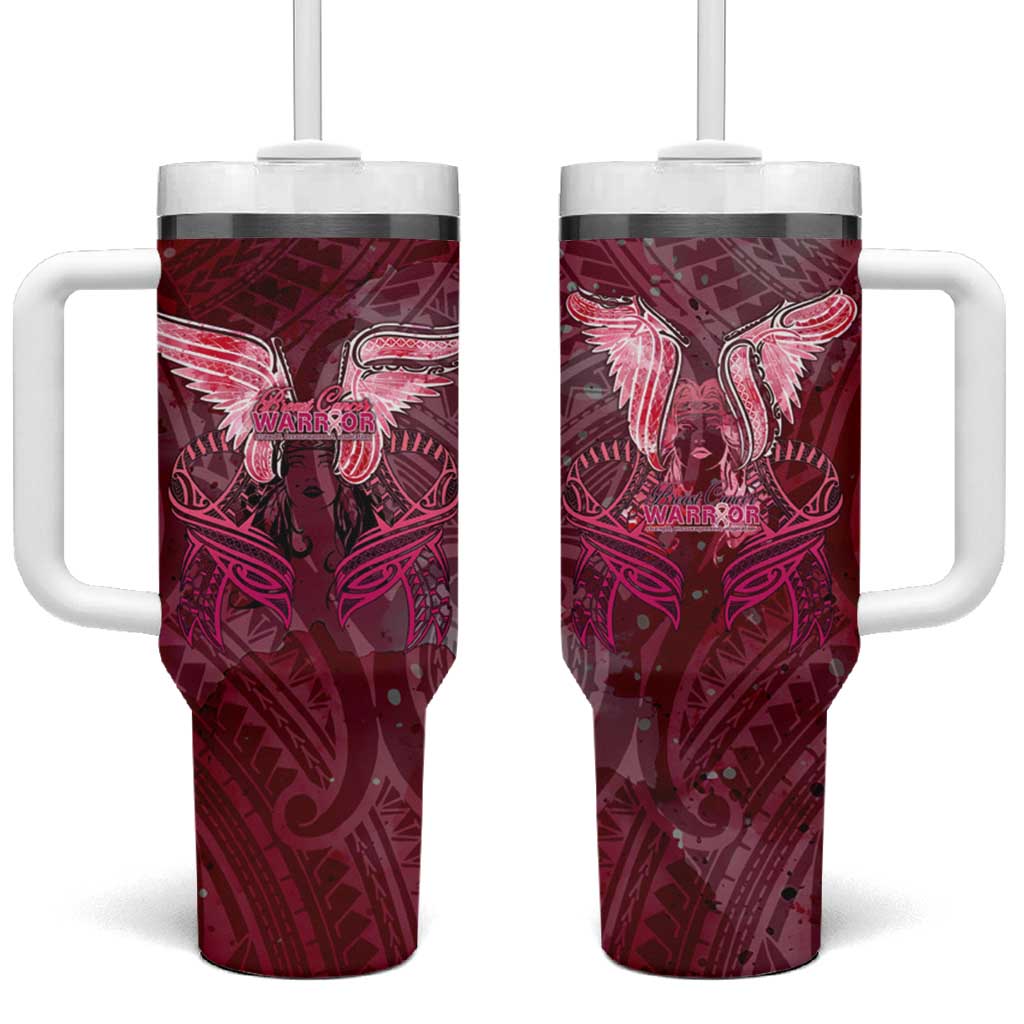 Breast Cancer Warrior Custom Stanley Quencher 40oz Stainless Steel Tumbler With Handle