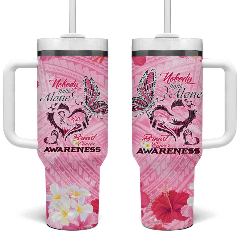 Butterfly Polynesia Breast Cancer Custom Stanley Quencher 40oz Stainless Steel Tumbler With Handle
