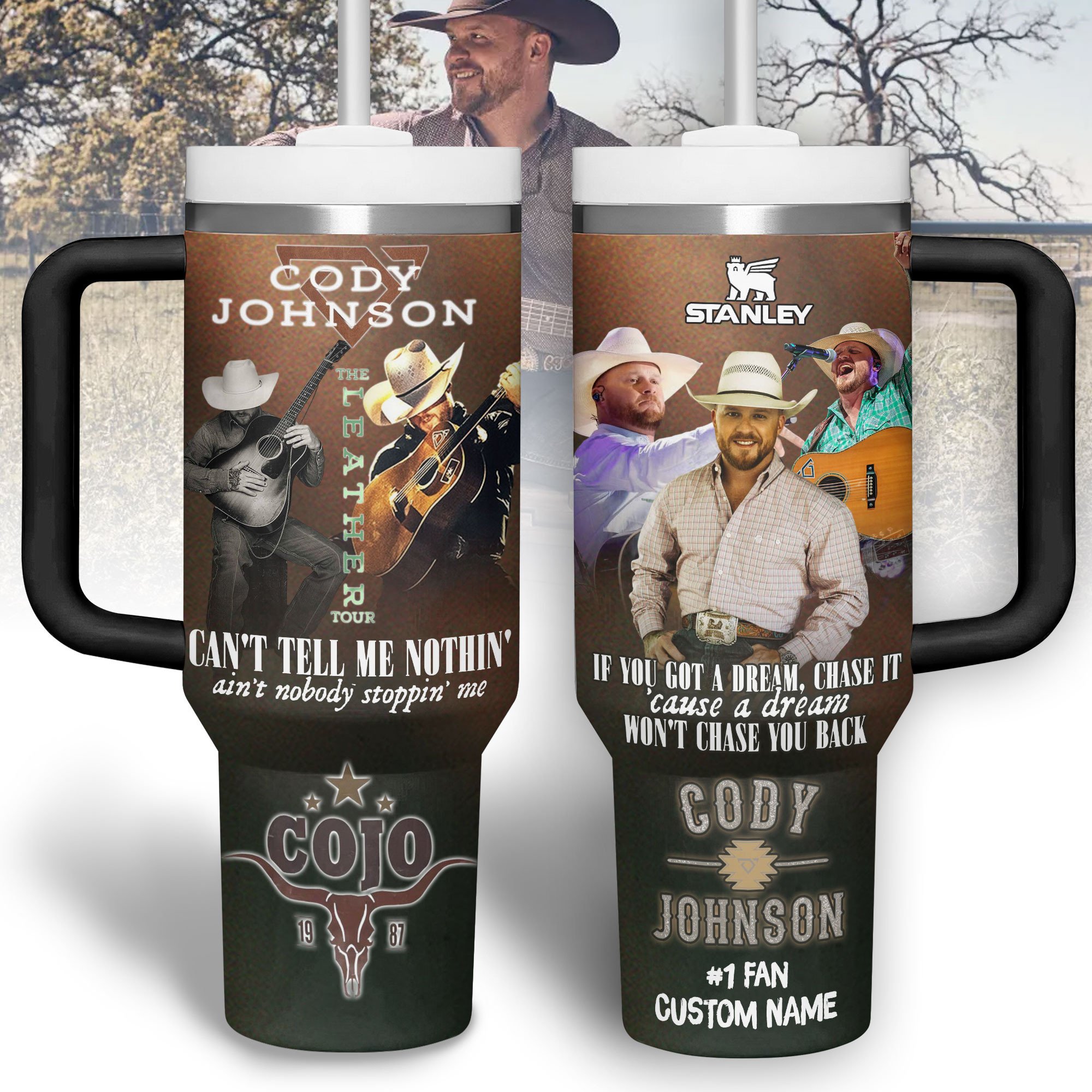 Cody Johnson Music Custom Stanley Quencher 40oz Stainless Steel Tumbler With Handle