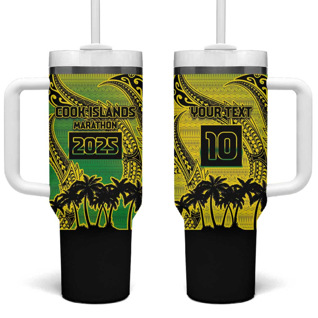 Cook Islands Marathon 2025-Pursuit in Paradise Custom Stanley Quencher 40oz Stainless Steel Tumbler With Handle