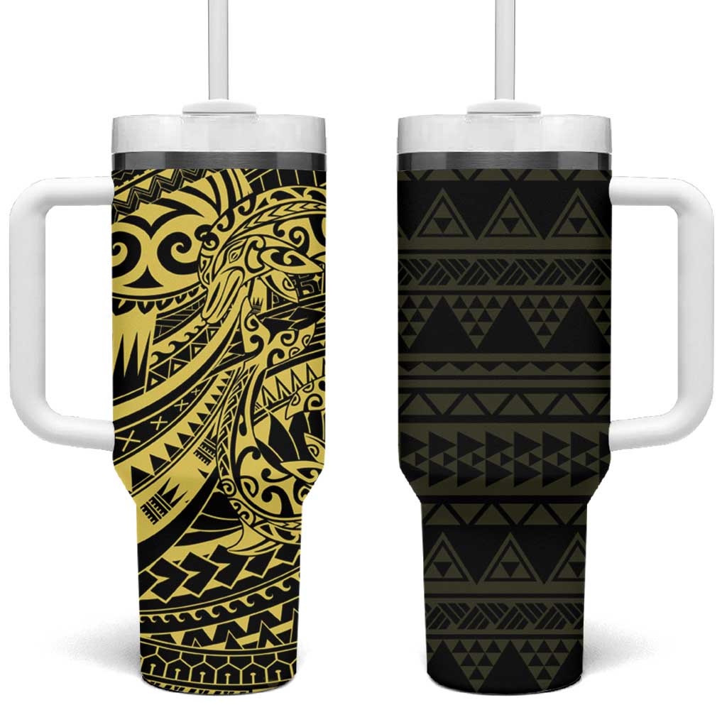 Dolphins Maori Polynesian Style Custom Stanley Quencher 40oz Stainless Steel Tumbler With Handle