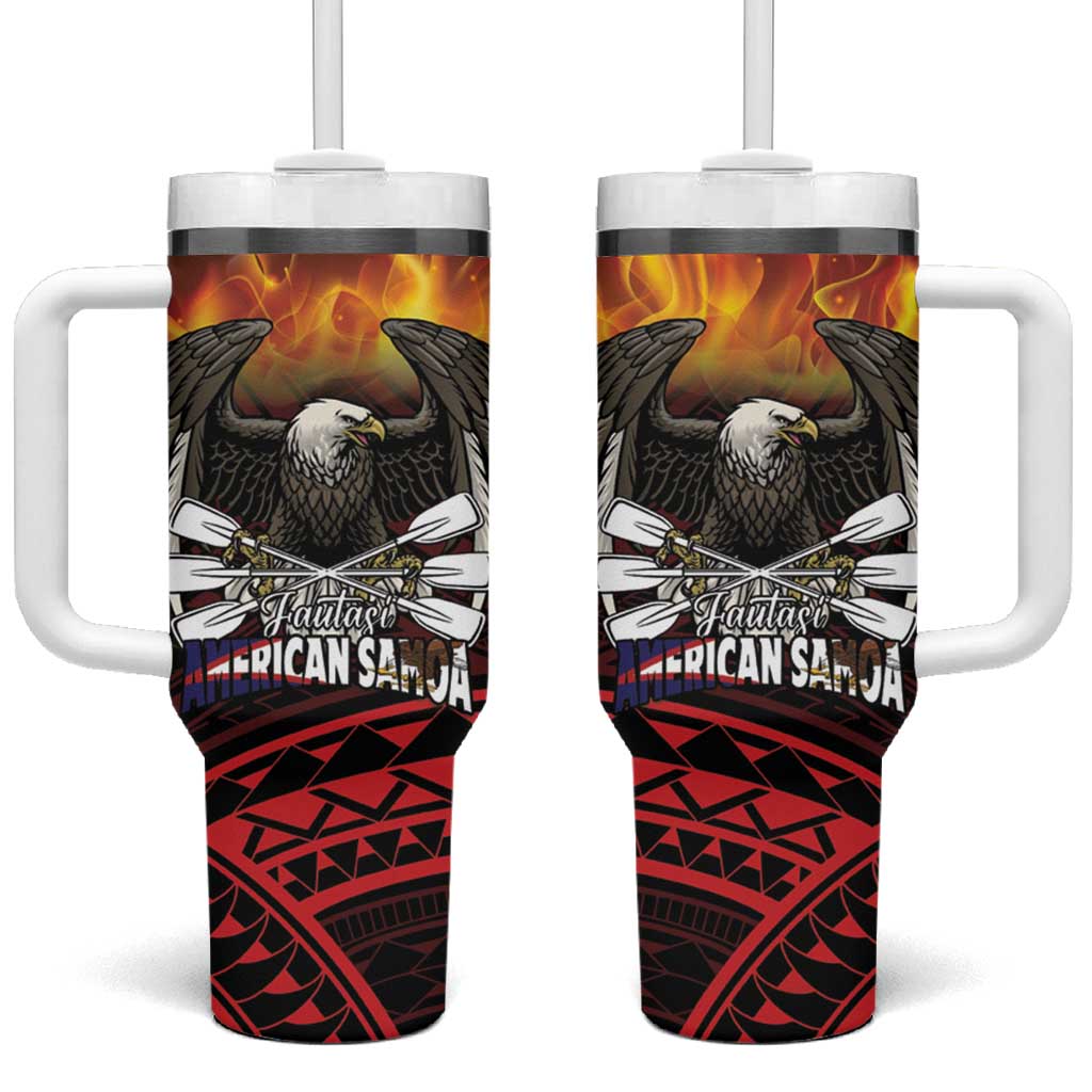 Fautasi Race Day American Samoa Custom Stanley Quencher 40oz Stainless Steel Tumbler With Handle