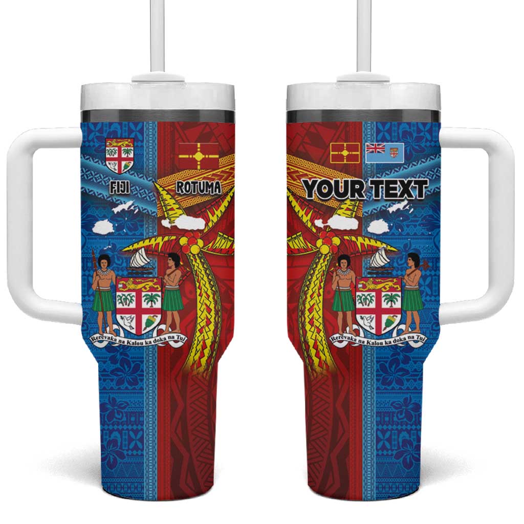 Fiji and Rotuma Together Custom Stanley Quencher 40oz Stainless Steel Tumbler With Handle