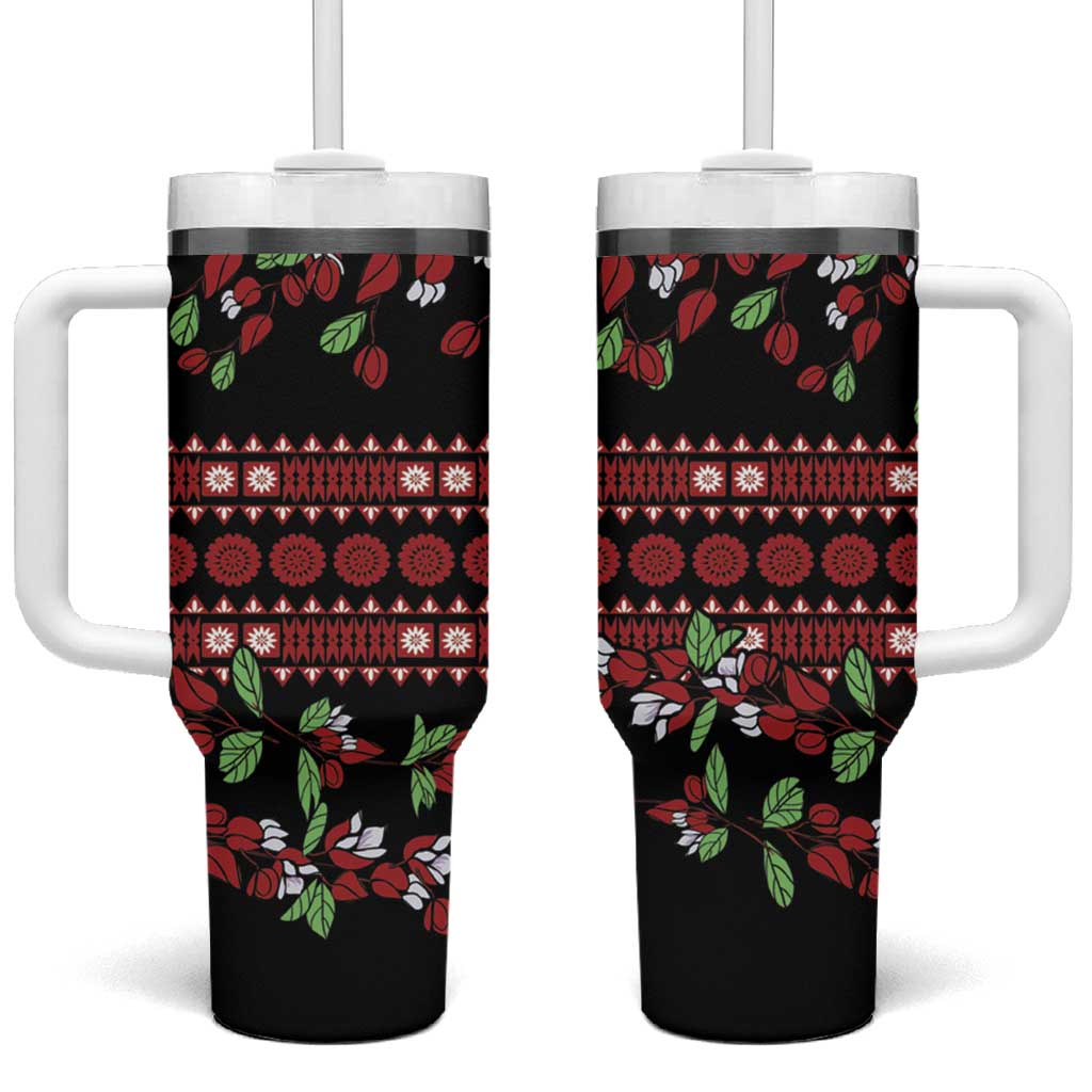 Fiji Masi Bula Tagimoucia Flowers Custom Stanley Quencher 40oz Stainless Steel Tumbler With Handle