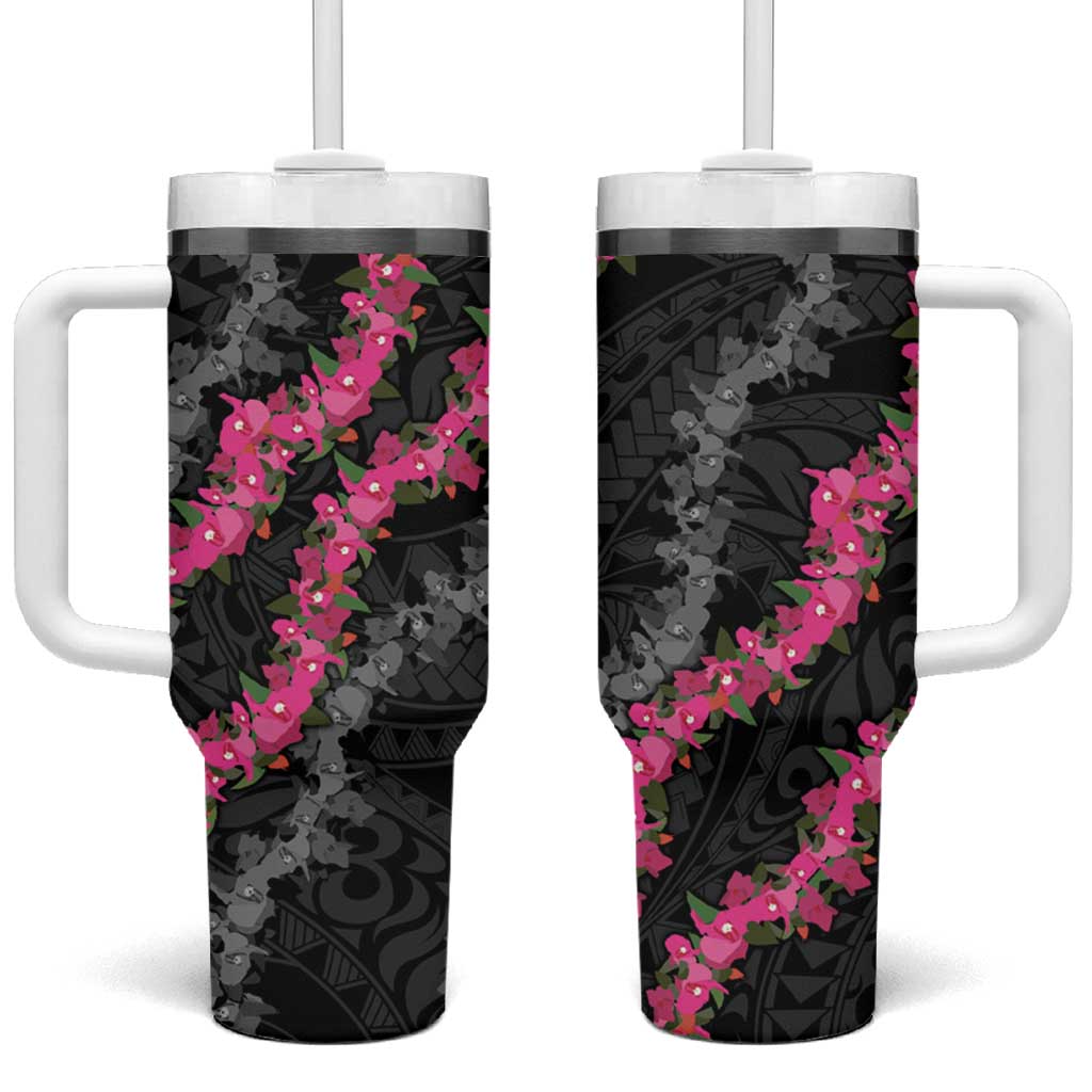 Guam Bougainvillea Lei Custom Stanley Quencher 40oz Stainless Steel Tumbler With Handle