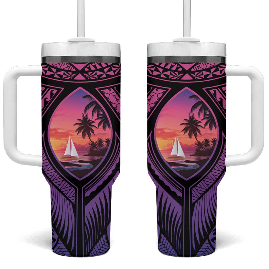 Guam Chamorro Artsy Custom Stanley Quencher 40oz Stainless Steel Tumbler With Handle