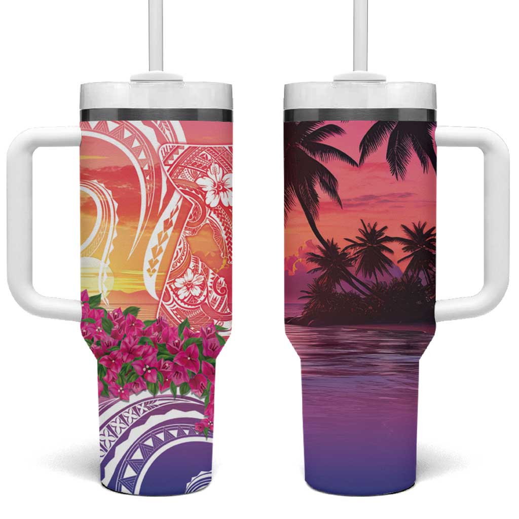Guam Latte Stone with Map Custom Stanley Quencher 40oz Stainless Steel Tumbler With Handle