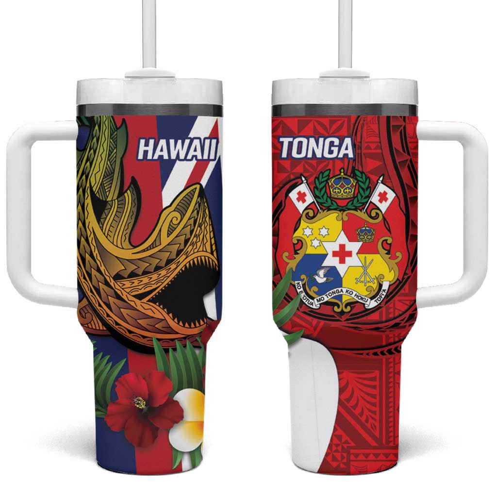 Hawaii And Tonga Custom Stanley Quencher 40oz Stainless Steel Tumbler With Handle