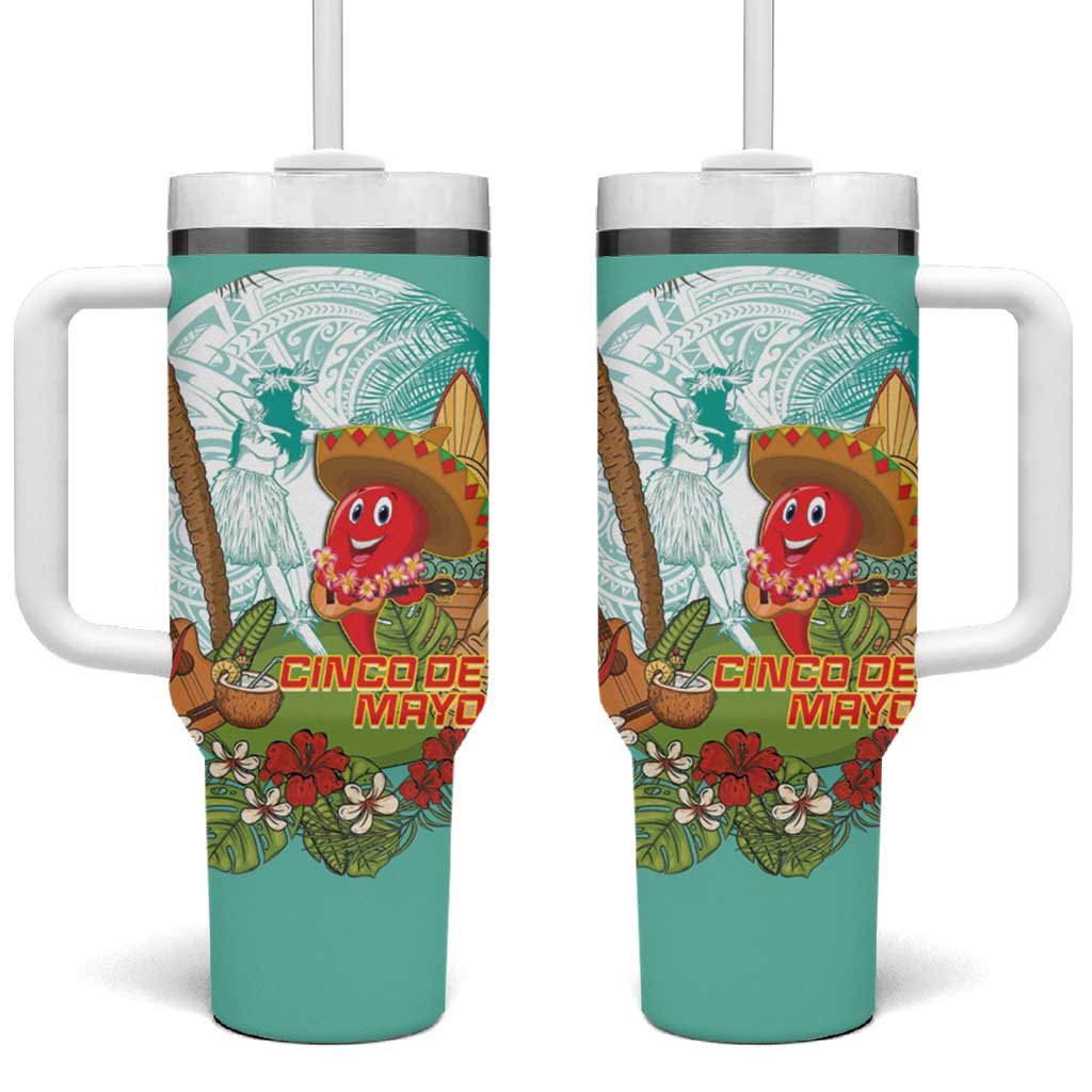 Hawaii Cinco de Mayo Custom Stanley Quencher 40oz Stainless Steel Tumbler With Handle
