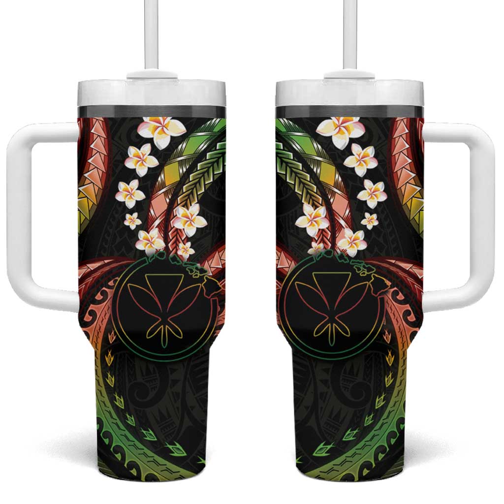 Hawaii Map Kanaka Maoli Custom Stanley Quencher 40oz Stainless Steel Tumbler With Handle