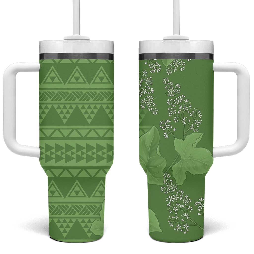 Hawaii Molokai Island Kukui Nut Flowers Custom Stanley Quencher 40oz Stainless Steel Tumbler With Handle