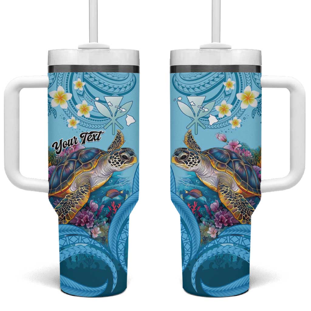 Hawaii Sea Turtle Custom Stanley Quencher 40oz Stainless Steel Tumbler With Handle