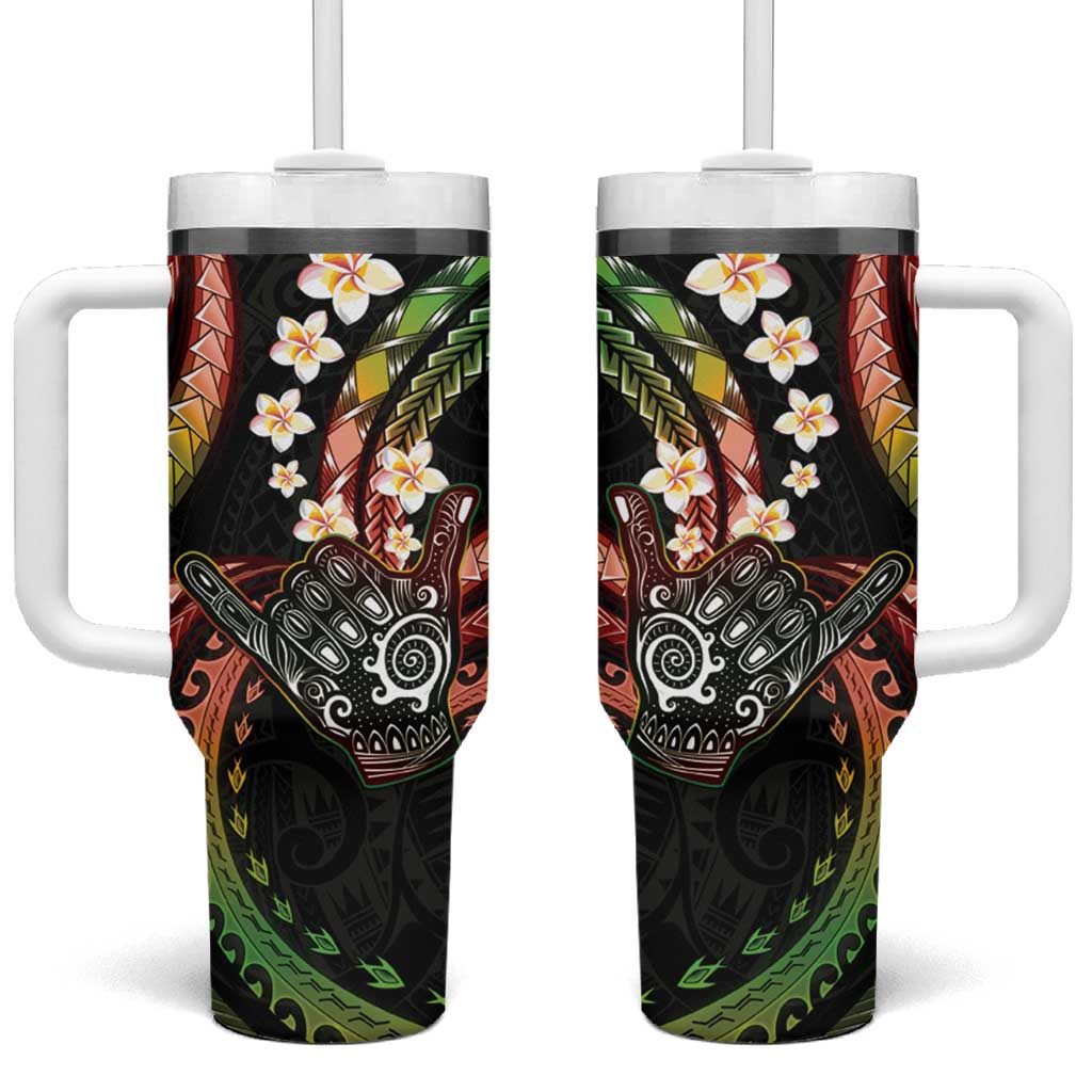 Hawaii Shaka Sign Custom Stanley Quencher 40oz Stainless Steel Tumbler With Handle